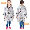 imageCatalonia Oversized Blanket Hoodie for Kids Wearable Fleece Sweatshirt Pullover with Large Front Pocket 412 Years Boy GirlPanda Grey