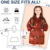 imageCatalonia Oversized Blanket Hoodie for Kids Wearable Fleece Sweatshirt Pullover with Large Front Pocket 412 Years Boy GirlXmas Dachshund Wine