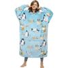 imageCatalonia Oversized Blanket Hoodie Sweatshirt Fleece Pullover with Large Front Pocket for Adults Men WomenBlue Catankle Length
