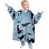 imageCatalonia Oversized Blanket Hoodie for Kids Wearable Fleece Sweatshirt Pullover with Large Front Pocket 412 Years Boy GirlWondercat Grey