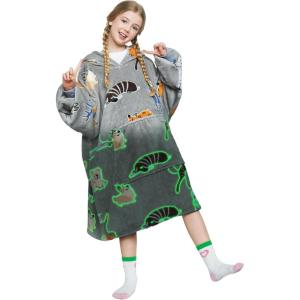 imageCatalonia Galaxy Blanket Hoodie for Kids Oversized Fleece Blanket Sweatshirt Warm Cozy Wearable Hooded Pullover for Boys ampamp GirlsGlow in the Darkdog