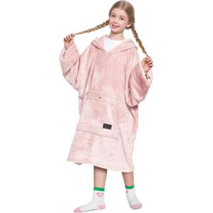 imageCatalonia Galaxy Blanket Hoodie for Kids Oversized Fleece Blanket Sweatshirt Warm Cozy Wearable Hooded Pullover for Boys ampamp GirlsPink