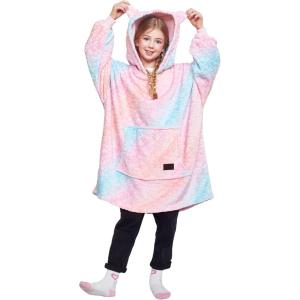 imageCatalonia Galaxy Blanket Hoodie for Kids Oversized Fleece Blanket Sweatshirt Warm Cozy Wearable Hooded Pullover for Boys ampamp GirlsRainbow Cat