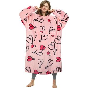 imageCatalonia Oversized Blanket Hoodie Sweatshirt Fleece Pullover with Large Front Pocket for Adults Men WomenLove Artankle Length