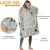 imageCatalonia Oversized Blanket Hoodie Sweatshirt Fleece Pullover with Large Front Pocket for Adults Men Women80s Cat Dog Gray