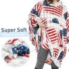 imageCatalonia Oversized Blanket Hoodie Sweatshirt Fleece Pullover with Large Front Pocket for Adults Men WomenAmerican Flag  Fleece