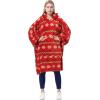 imageCatalonia Oversized Blanket Hoodie Sweatshirt Fleece Pullover with Large Front Pocket for Adults Men WomenMistletoe  Plush