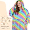 imageCatalonia Oversized Blanket Hoodie Sweatshirt Fleece Pullover with Large Front Pocket for Adults Men WomenRainbow  Fleece