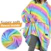 imageCatalonia Oversized Blanket Hoodie Sweatshirt Fleece Pullover with Large Front Pocket for Adults Men WomenRainbow  Fleece