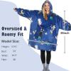 imageCatalonia Oversized Blanket Hoodie Sweatshirt Fleece Pullover with Large Front Pocket for Adults Men WomenSki Cat Blue