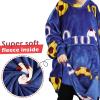 imageCatalonia Oversized Blanket Hoodie Sweatshirt Fleece Pullover with Large Front Pocket for Adults Men WomenSoccer Team Blue