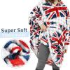 imageCatalonia Oversized Blanket Hoodie Sweatshirt Fleece Pullover with Large Front Pocket for Adults Men WomenUnion Flag  Fleece