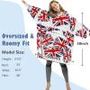 imageCatalonia Oversized Blanket Hoodie Sweatshirt Fleece Pullover with Large Front Pocket for Adults Men WomenUnion Flag  Fleece