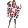 imageCatalonia Oversized Blanket Hoodie Sweatshirt Fleece Pullover with Large Front Pocket for Adults Men WomenUnion Flag  Fleece