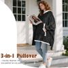 imageCatalonia Oversized Hoodie Sweatshirt Poncho Casual Hoodie Cape Batwing Coat Pullover Blanket Comfortable Roomy  Gift for Adults WomenBlack