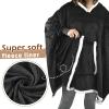 imageCatalonia Oversized Hoodie Sweatshirt Poncho Casual Hoodie Cape Batwing Coat Pullover Blanket Comfortable Roomy  Gift for Adults WomenBlack