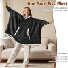 imageCatalonia Oversized Hoodie Sweatshirt Poncho Casual Hoodie Cape Batwing Coat Pullover Blanket Comfortable Roomy  Gift for Adults WomenBlack