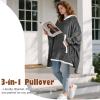 imageCatalonia Oversized Hoodie Sweatshirt Poncho Casual Hoodie Cape Batwing Coat Pullover Blanket Comfortable Roomy  Gift for Adults WomenGrey