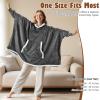 imageCatalonia Oversized Hoodie Sweatshirt Poncho Casual Hoodie Cape Batwing Coat Pullover Blanket Comfortable Roomy  Gift for Adults WomenGrey