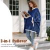 imageCatalonia Oversized Hoodie Sweatshirt Poncho Casual Hoodie Cape Batwing Coat Pullover Blanket Comfortable Roomy  Gift for Adults WomenNavy