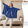 imageCatalonia Oversized Hoodie Sweatshirt Poncho Casual Hoodie Cape Batwing Coat Pullover Blanket Comfortable Roomy  Gift for Adults WomenNavy