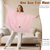 imageCatalonia Oversized Hoodie Sweatshirt Poncho Casual Hoodie Cape Batwing Coat Pullover Blanket Comfortable Roomy  Gift for Adults WomenPink