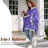 imageCatalonia Oversized Hoodie Sweatshirt Poncho Casual Hoodie Cape Batwing Coat Pullover Blanket Comfortable Roomy  Gift for Adults WomenPurple