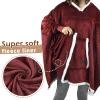 imageCatalonia Oversized Hoodie Sweatshirt Poncho Casual Hoodie Cape Batwing Coat Pullover Blanket Comfortable Roomy  Gift for Adults WomenWine