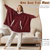 imageCatalonia Oversized Hoodie Sweatshirt Poncho Casual Hoodie Cape Batwing Coat Pullover Blanket Comfortable Roomy  Gift for Adults WomenWine