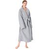 imageCatalonia Womens Plush Long Robe Shawlcollar Warm Comfy Fluffy Bathrobe Valentines Day Gift Mothers Day Gift for WomenGreyshawl