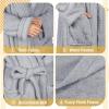 imageCatalonia Womens Plush Long Robe Shawlcollar Warm Comfy Fluffy Bathrobe Valentines Day Gift Mothers Day Gift for WomenGreyshawl