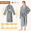 imageCatalonia Womens Plush Long Robe Shawlcollar Warm Comfy Fluffy Bathrobe Valentines Day Gift Mothers Day Gift for WomenGreyshawl