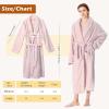 imageCatalonia Womens Plush Long Robe Shawlcollar Warm Comfy Fluffy Bathrobe Valentines Day Gift Mothers Day Gift for WomenLight Pinkshawl