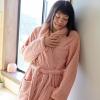 imageCatalonia Womens Plush Long Robe Shawlcollar Warm Comfy Fluffy Bathrobe Valentines Day Gift Mothers Day Gift for WomenPinkshawl