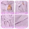 imageCatalonia Womens Plush Long Robe Shawlcollar Warm Comfy Fluffy Bathrobe Valentines Day Gift Mothers Day Gift for WomenPurpleshawl