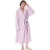 imageCatalonia Womens Plush Long Robe Shawlcollar Warm Comfy Fluffy Bathrobe Valentines Day Gift Mothers Day Gift for WomenPurpleshawl