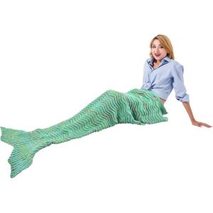 imageCatalonia Mermaid Tail Blanket with AntiSlip Neck StrapGreen Knit