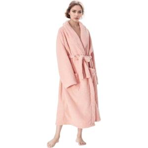 imageCatalonia Womens Plush Long Robe Shawlcollar Warm Comfy Fluffy Bathrobe Valentines Day Gift Mothers Day Gift for WomenPinkshawl