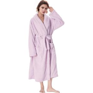 imageCatalonia Womens Plush Long Robe Shawlcollar Warm Comfy Fluffy Bathrobe Valentines Day Gift Mothers Day Gift for WomenPurpleshawl