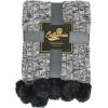 imageCatalonia Cable Knit Throw Blanket Reversible Soft Pom Pom Throws Warm Crochet Sweater Blanket with Gift Box for Bed Couch Travelling 60x50 BrownBlack