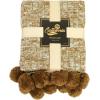 imageCatalonia Cable Knit Throw Blanket Reversible Soft Pom Pom Throws Warm Crochet Sweater Blanket with Gift Box for Bed Couch Travelling 60x50 BrownBrown