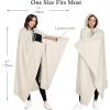 imageCatalonia Hooded Wearable Blanket Poncho for Adults Lightweight Fleece Cape with Hand Pockets Cozy Plush Wrap Gifts IdeasBeige