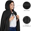 imageCatalonia Hooded Wearable Blanket Poncho for Adults Lightweight Fleece Cape with Hand Pockets Cozy Plush Wrap Gifts IdeasBlack