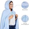 imageCatalonia Hooded Wearable Blanket Poncho for Adults Lightweight Fleece Cape with Hand Pockets Cozy Plush Wrap Gifts IdeasBlue