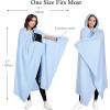 imageCatalonia Hooded Wearable Blanket Poncho for Adults Lightweight Fleece Cape with Hand Pockets Cozy Plush Wrap Gifts IdeasBlue