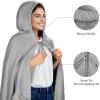 imageCatalonia Hooded Wearable Blanket Poncho for Adults Lightweight Fleece Cape with Hand Pockets Cozy Plush Wrap Gifts IdeasGrey