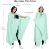 imageCatalonia Hooded Wearable Blanket Poncho for Adults Lightweight Fleece Cape with Hand Pockets Cozy Plush Wrap Gifts IdeasMint Green