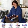 imageCatalonia Hooded Wearable Blanket Poncho for Adults Lightweight Fleece Cape with Hand Pockets Cozy Plush Wrap Gifts IdeasNavy