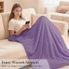 imageCatalonia Hooded Wearable Blanket Poncho for Adults Lightweight Fleece Cape with Hand Pockets Cozy Plush Wrap Gifts IdeasPurple