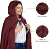 imageCatalonia Hooded Wearable Blanket Poncho for Adults Lightweight Fleece Cape with Hand Pockets Cozy Plush Wrap Gifts IdeasWine